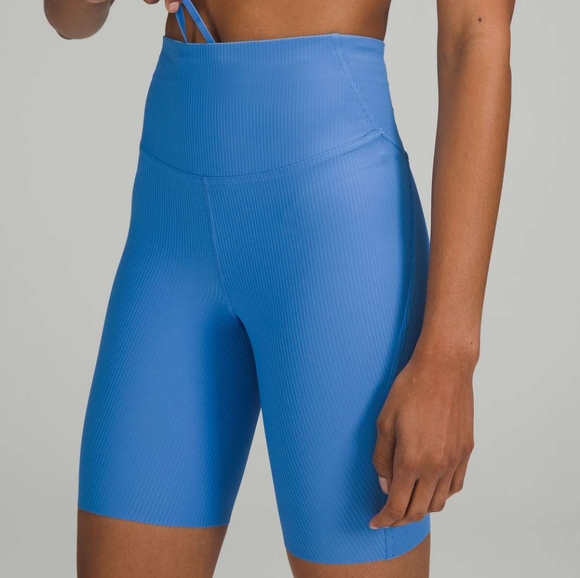 Lululemon Base Pace High-Rise Short *Ribbed Nulux in Blue Nile - Like New - Picture 2 of 14